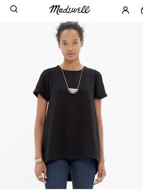Madewell Tailored Tee with leather collar
